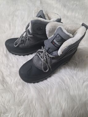 Itasca Women's Gray Winter Ankle Boots with Faux Fur Lining